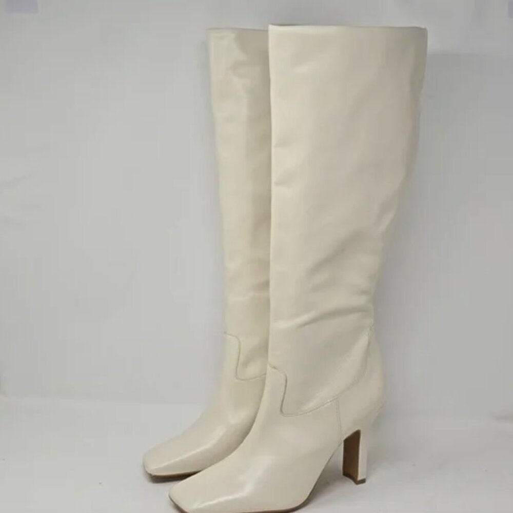 VINCE CAMUTO Kalinder Leather Tall Boot In Creamy White Size 7.5